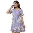 thumbnail image 4 of Globus Women Floral Printed V-Neck Mini A-Line Dress, 4 of 6