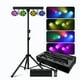 thumbnail image 1 of Paquete de luces LED Telbum RGBW para escenario con soporte, 1 of 7