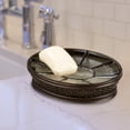 thumbnail image 3 of nu steel Resin crackled Ice Bar Soap Dish Tray for Bathroom Vanities, Countertops, Pedestals, Kitchen Sink - Store Hand Soap, Pumice Bars, Sponges, Scrubbers - Oil rubbed bronze (ICE3H), 3 of 4