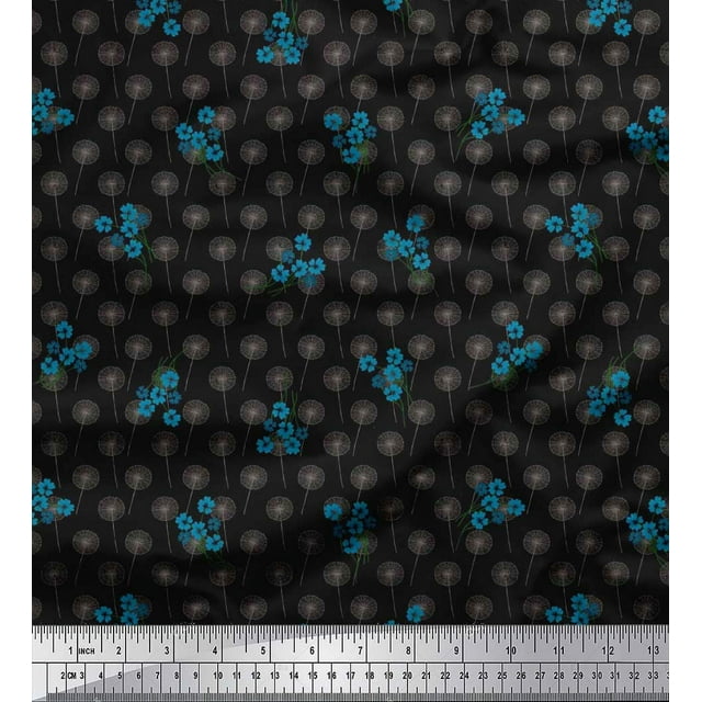 Soimoi Poly Georgette Fabric Artistic Floral Print Sewing Fabric Yard 52 Inch Wide