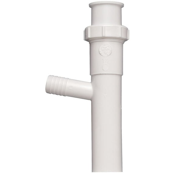 Plumb Pak, White Keeney 35-8WK Tailpiece, Direct Connect or Slip Joint 1-1/2-Inch by 8-Inch with 5/8-Inch O.D. Dishwasher Branch