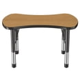 thumbnail image 2 of ECR4Kids Collaborative Bowtie Premium Thermo-Fused Adjustable Activity Table Oak/Black/Black - Chunky Leg, 2 of 4