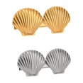 thumbnail image 2 of 18K PVD Gold and Silver Plated Ocean Seashell Hair Clips, Stainless Steel Non Tarnish Sea Shell French Clips Hair Barrettes Slide Pins Beach Style, Hair Jewelry Accessories for Women (Silver), 2 of 10