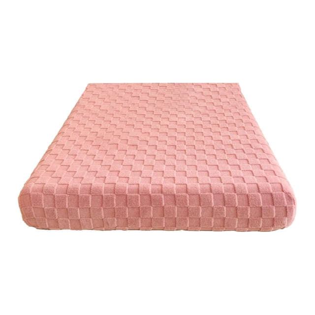Fitted Mattress Protector, Coral Fleece Fitted Sheet with Checkerboard Pattern, Soft Polyester Mattress Cover for Home, 150X200Cm Green
