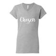 thumbnail image 2 of Wild Bobby Chosen 1 Peter 2:9 Inspirational/Christian Women Standard V-Neck Tee, Heather Grey, Medium, 2 of 5