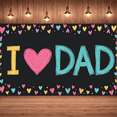 thumbnail image 7 of Colorful Hearts I Love Dad Chalkboard Banner for Father's Day Family Celebration Home Decoration, 7 of 7