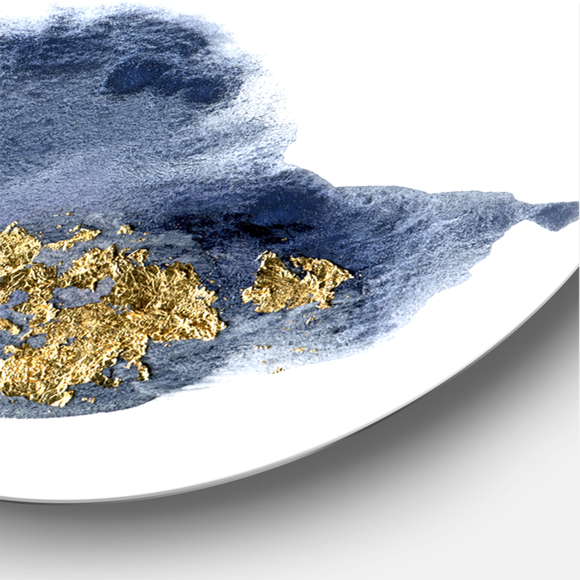 Designart 'Abstracts Clouds With Golden Touches' Modern Circle Metal Wall Art 11x11 - Disc of 11