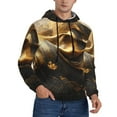 thumbnail image 2 of Pofeuu Luxurious Gold Flow Print Mens Casual Hooded Collar Drawstring Hoodies Pullover Sweatshirts Casual Long Sleeve Shirts-3X-Large, 2 of 7