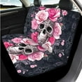 thumbnail image 3 of Uorisanigo Skull Rose 14 Pack Car Seat Covers Sets Car Steering Wheel Cover and Cars Headrest Cover Auto Armrest Cover Water Cup Pad Auto Seat Belt Cover Personalized Soft Fit for Cars SUVs, 3 of 6