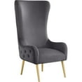 thumbnail image 2 of Pemberly Row Modern / Contemporary Grey Finish Velvet Accent Chair, 2 of 7