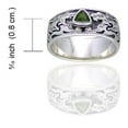 thumbnail image 3 of Genuine Green Moldavite Meteor Celtic Knot Dragon Sterling Silver Ring, 3 of 4