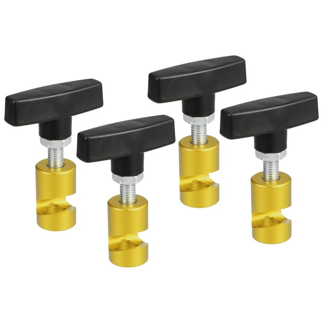 Unique Bargains 4 Pcs Hood Strut Lift Support Clamp and Spark Plug Caliper Retaining Holder Tool 2-in-1 Tool Gold Tone