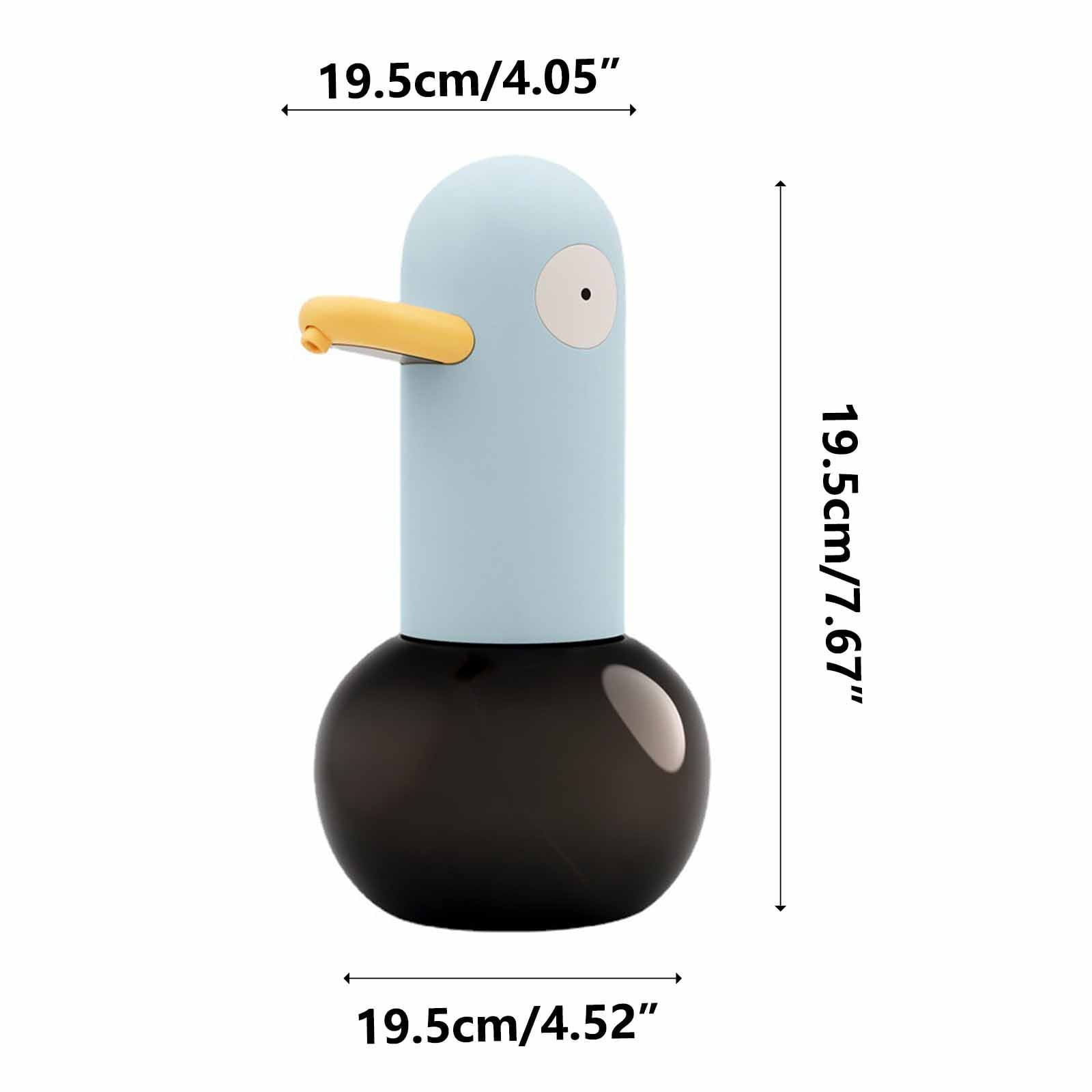 Automatic Soap Dispenser Blue Duck Cute Touchless Design, Infrared Sensor 0.25 Second Foaming for Bathroom Kitchen, IPX4 Waterproof ABS Plastic 400ml Capacity Kids Hand Washing Encouragement