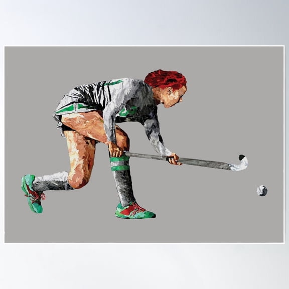 Field Hockey Woman Sports Merchandise Art, Prints, T-Shirts, Home Décor, Etc. Poster Wall Art, Modern Wall Decor For Living Room Bedroom, 8x12 UNFRAMED