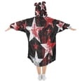thumbnail image 2 of BZSMCE Wearable Blanket Hoodie Fashion Grunge Red Stars Home Wear, 2 of 7