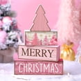 thumbnail image 2 of Bloques decorativos de madera rosa para árboles de Navidad, sombreado de líneas, 2 of 6