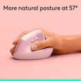 thumbnail image 4 of Logitech Lift Vertical Ergonomic Mouse, Wireless, Bluetooth or Logi Bolt USB receiver, Quiet clicks, 4 buttons, Rose, 4 of 11