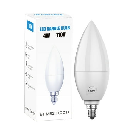 LED Smart Bluetooth Candle Light Bulb 4W Adjustable Lights Warm LightingWhite110V