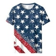 thumbnail image 4 of Weiqiqre Spring Tops for Women 4th of July Tee USA Red White and Blue Shirt American Flag Patriotic Outfit, 4 of 5