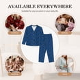 thumbnail image 7 of Lsque Whales Swim Pattern Long Sleeve Pajama Set for Women - Soft 2-Piece Sleepwear and Loungewear Set with Pockets, Comfy Nightwear-X-Large, 7 of 7