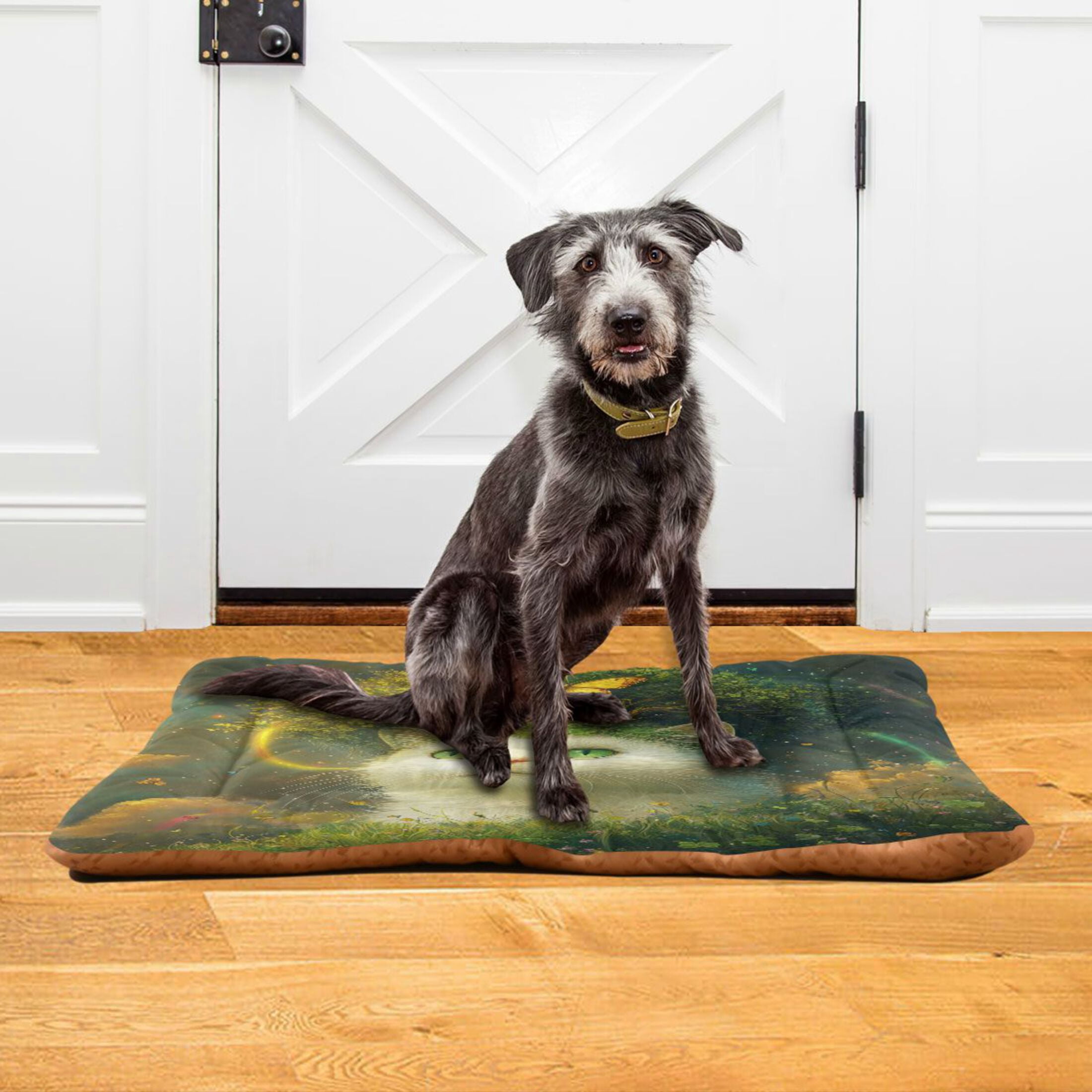 Qxltty Forest White Cat Ped Pad Wear-resistant and Hard to Bite Through Sleeping Pad for Small Medium Large Dogs Winter Pet Bed 36×24in
