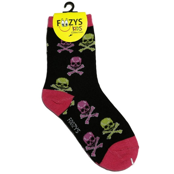 Foozys Kids Girls Skulls Socks Colorful Fun Cute Crew Socks