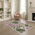 thumbnail image 2 of ODIKA 4'x6' Pink Olive Tulip Abstract Design Washable Area Rug Modern Floral Pattern with Organic Shapes for Bedroom, Reading Nook, Pet Friendly & Non-Shedding, 2 of 7
