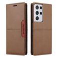 thumbnail image 4 of For Samsung Galaxy S21 Ultra Flip Wallet Case,[RFID Blocking]PU Leather Magnetic Folio Cover,With Card Slots,Flip Folding Kickstand,Shockproof TPU Anti-fall Rugged Phone Case Cover,Brown, 4 of 9