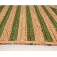 thumbnail image 4 of Rectangle Rug Natural Jute Rug Hand Braided Beige and Green Color Stripes Line Area Rug, 4 of 5