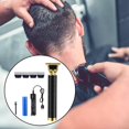 thumbnail image 3 of Kit de cortadoras de cabello para hombres, maquinilla de afeitar de peluquero profesional recargable 4 x peines Tipo T Head Strong Power Shaver para , negro Sunnimix Cortapelos Cortapelos, 3 of 8