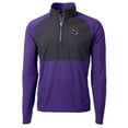 thumbnail image 2 of Men's Cutter & Buck  Purple Minnesota Vikings Helmet Adapt Eco Knit Hybrid Recycled Quarter-Zip Pullover Top, 2 of 3
