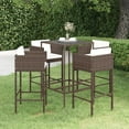 thumbnail image 1 of vidaXL 5 Piece Garden Bar Set with Cushions Poly Rattan Brown, 1 of 5