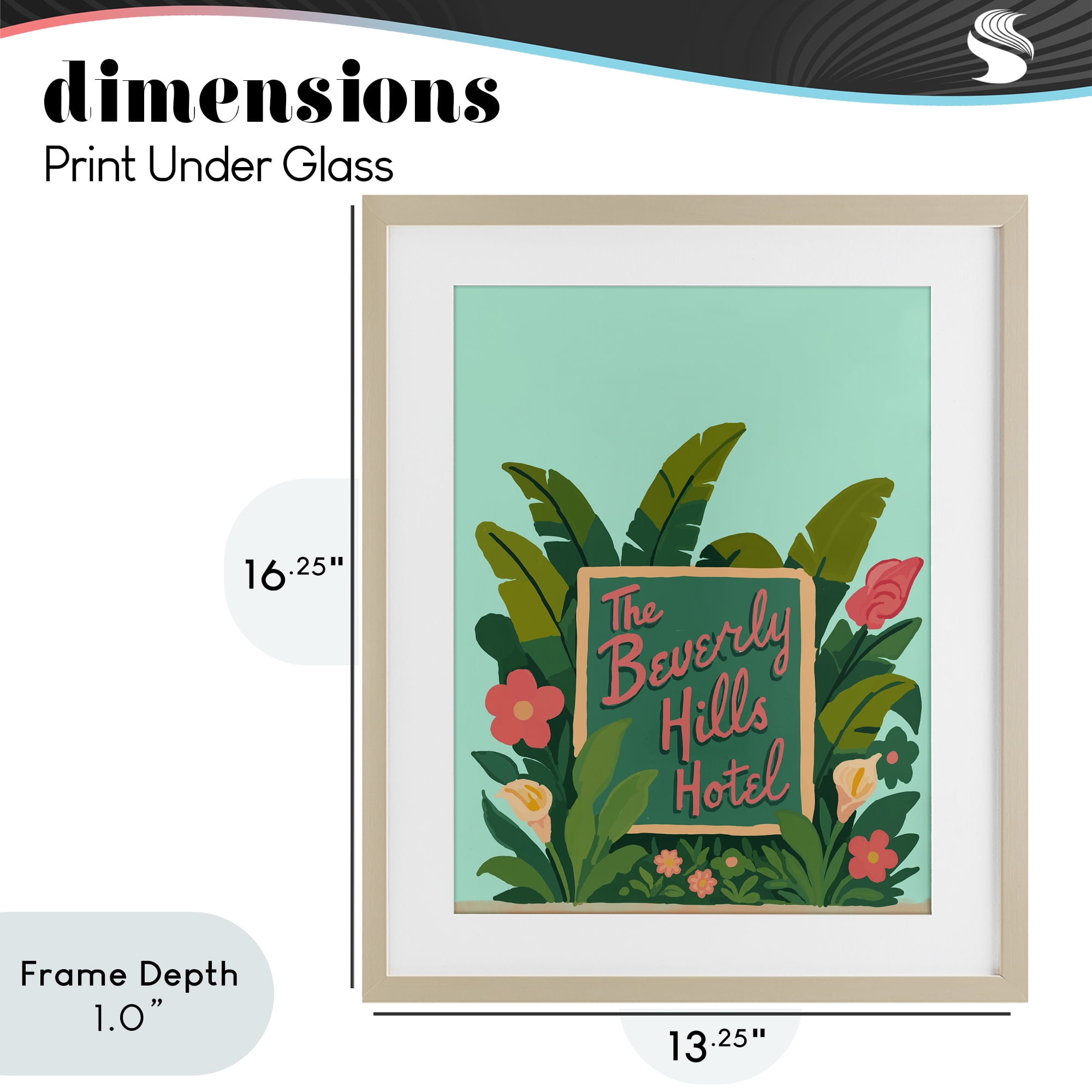Stupell Industries Beverly Hills Hotel Birch Framed Print Under Glass, design by Amelia Noyes