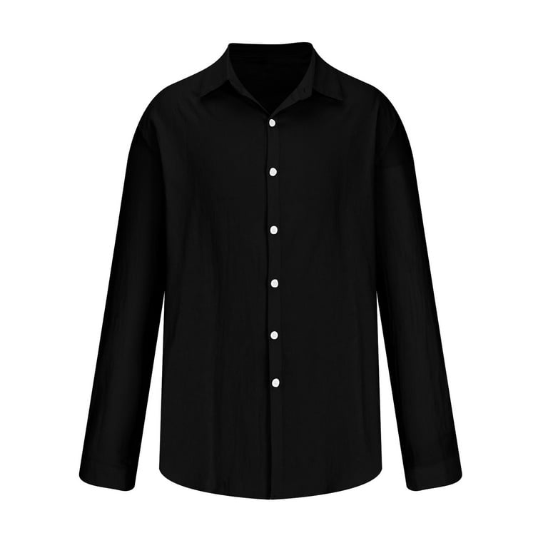 Qatainlav Mens Dress Shirts Casual Ribbed Long Sleeve Blouse Fall Wedding Party Formal Shirts Solid Color Business Button Shirt Todays Sale White 4XL