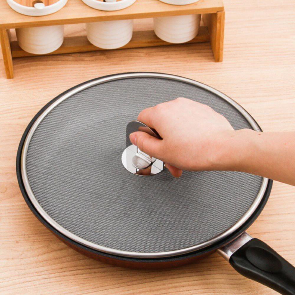 Cabinets Cookware Organizer Lids Only Cookware Lids Stainless Steel Splatter Screen Mesh Pot Lid Cover Silver Oil Frying Pan Cooking 25cm 29cm 33cm