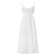 thumbnail image 4 of Gupgi Robe Longue Plissée pour Femmes à Bretelles Spaghetti, Décolleté Plongeant, Robes Fluides, Robe de Plage, 4 of 9