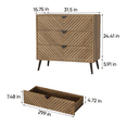 thumbnail image 2 of Semiocthome Modern 3 Drawer Dresser, Chest of Drawers with Diamond Doors for Bedroom, Walnut, Adult, 2 of 7