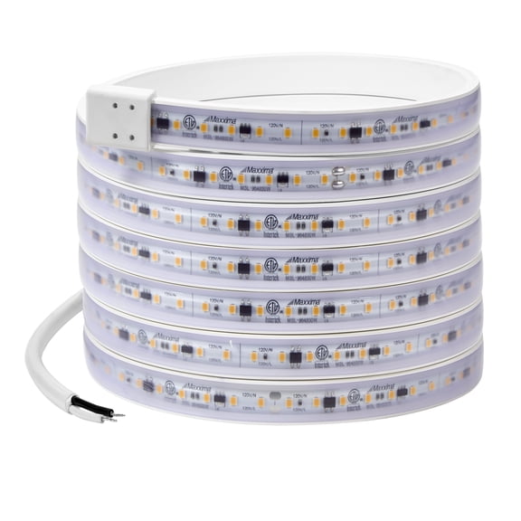 Maxxima 96 in. LED Under Cabinet Strip Light, Hardwired, 3680 Lumens, 3000K Warm White, 120V White Cove Light