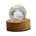 thumbnail image 3 of Lámpara de mesa Strade Fareast Limited Luz nocturna USB con base de madera y bola de cristal artificial, 3 of 8