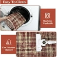 thumbnail image 3 of 9x12 Modern Washable Tartan Plaid Area Rug - Soft Non-Slip Carpet for Living Room and Bedroom, Red, 3 of 6