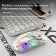 thumbnail image 6 of BAKIBO Wireless Gaming Mouse, PC Transparent Computer Mice with Dual mode BT5.0/2.4G, PixArt Chip 3D RGB Lighting, Ergonomic 7 Buttons, Rechargeable Mute Mouse for PC Laptop Tablet (Black/White), 6 of 7