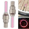 thumbnail image 2 of 2 Pcs Lumière de Roue Pneu Roue Décorative Flash Lampe LED pour Moto Pièces Bricolage Lumière Rose, 2 of 4