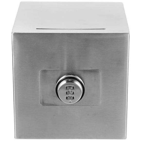 FRCOLOR big piggy bank Kids Piggy Bank Stainless Steel Coin Bank Money Bank Coins Container with Lock,5.91"X5.91"X5.91"