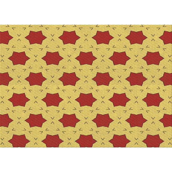 Ahgly Company Indoor Rectangle Patterned Grapefruit Red Area Rugs, 4' x 6'