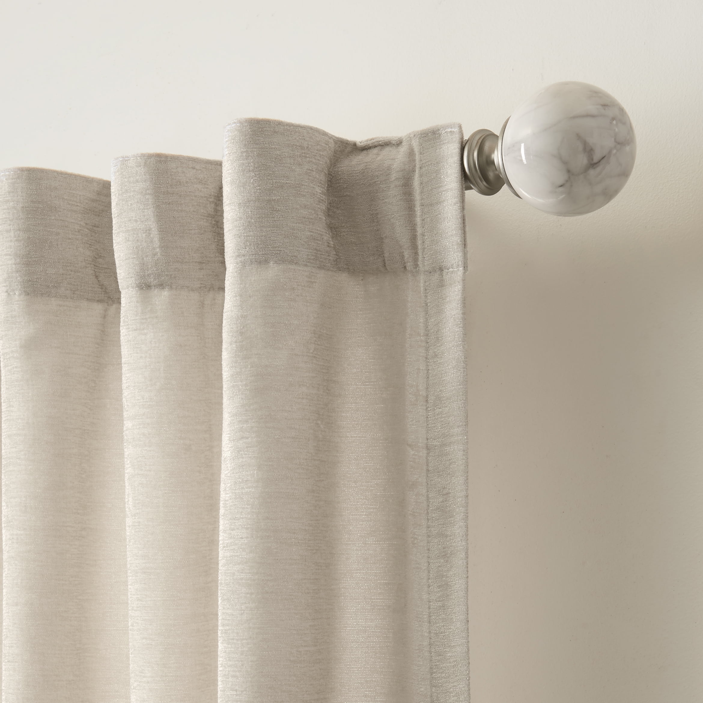 Better Homes & Gardens Light Filtering Chenille Curtain Panel, 1-Piece, Papyrus Beige, 54" W x 63" L
