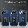 thumbnail image 6 of ELEHOLD for iPhone 15 Rugged Heavy Duty Case,with Slide Camera Lens Protector Rotating Ring Holder Kickstand Work with Magnetic Car Mount Holder Shockproof Case for iPhone 15,Navyblue, 6 of 10