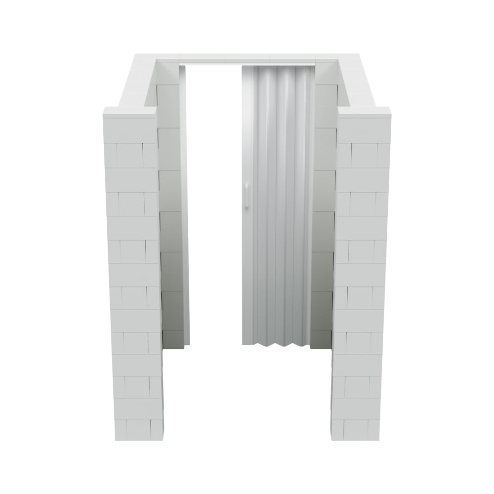 EverBlock 5’ x 4’ x 7’ Lactation Room Kit U-Shaped Wall with Accordion Door | 3’ x 7’ Doorway | Modular Building Blocks | Room Divider & Partition | Easy to Connect & Reuse | Indoor & Outdoor Use
