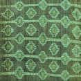 thumbnail image 1 of Ahgly Company Machine Washable Indoor Square Abstract Turquoise Blue Modern Area Rugs, 5' Square, 1 of 4