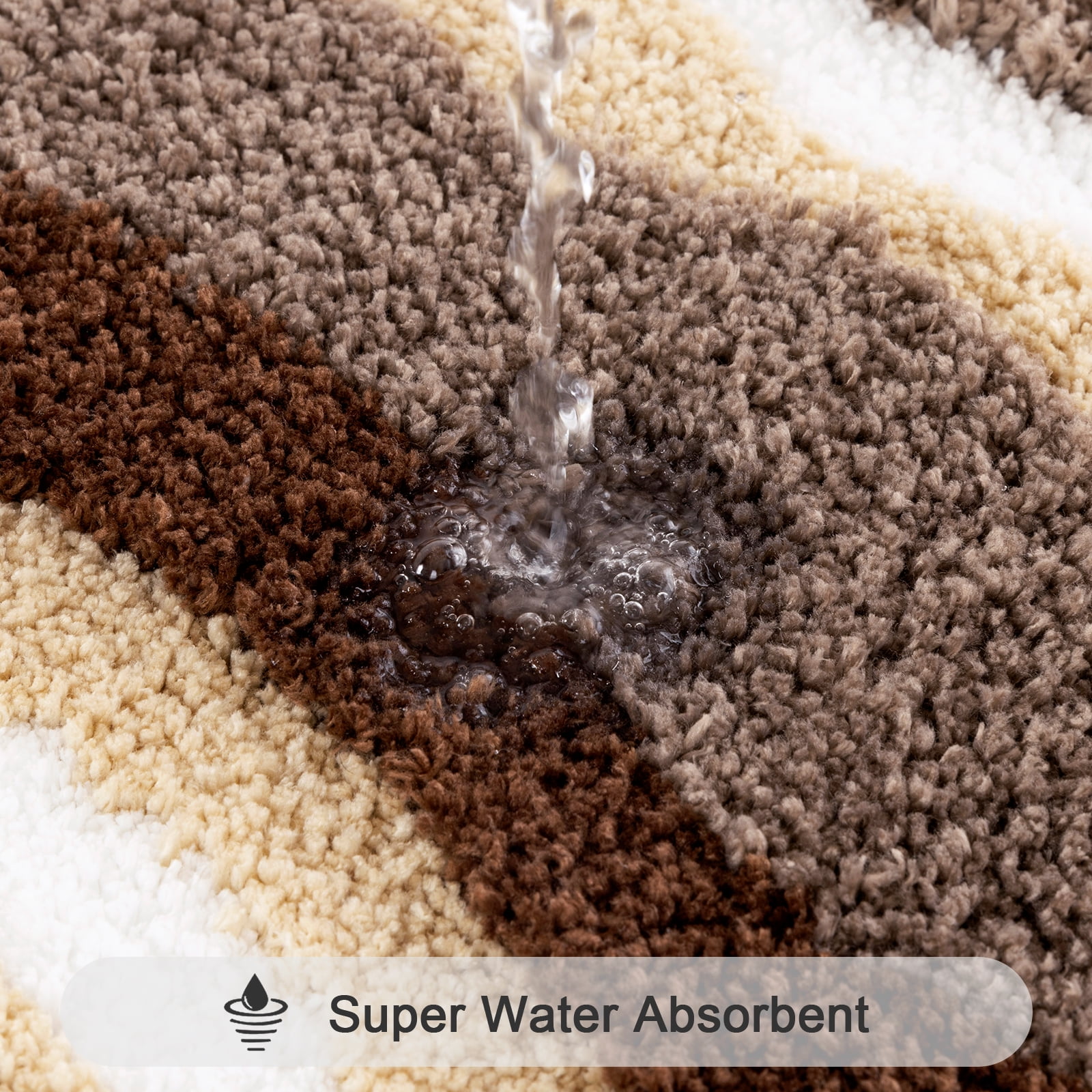 Bathroom Rugs Sets 4 Piece with Toilet Lid Cover, Non Slip Bathroom Mats Extra Soft Chenille Bath Rugs Absorbent Shaggy Rugs Perfect Plush Mats U-Shaped Toilet Rug and Toilet Cover Kitchen