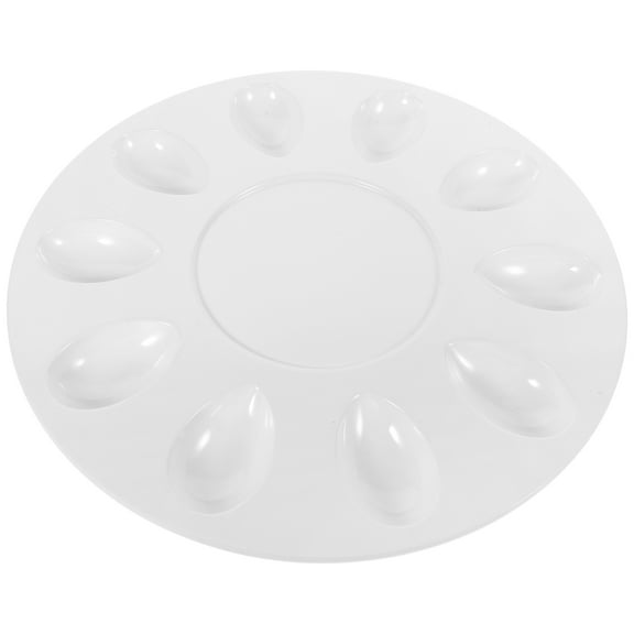 SEWCHICS White Deviled Egg Platter for Storing Easy Clean NonStick Multiple Compartment 24 Count